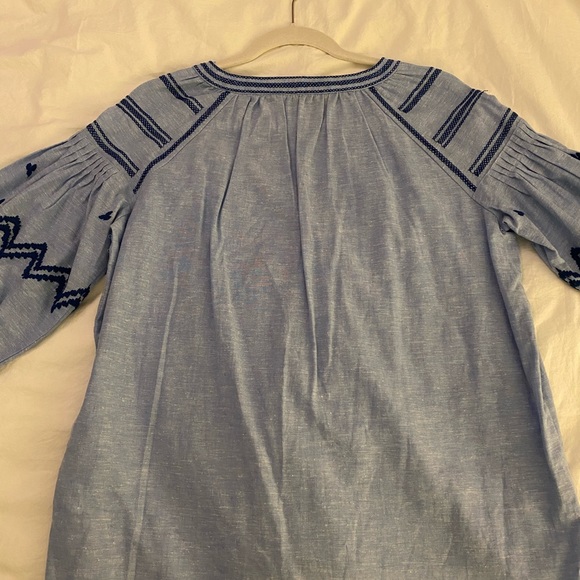 Zara Blue Blouse With Blue Embroider - Picture 3 of 4